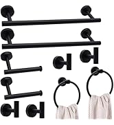 5/8/10/16pcs Matte Black/Brushed Nickel Bathroom Hardware Accessories Set: Bath Towel Bar Set, To...