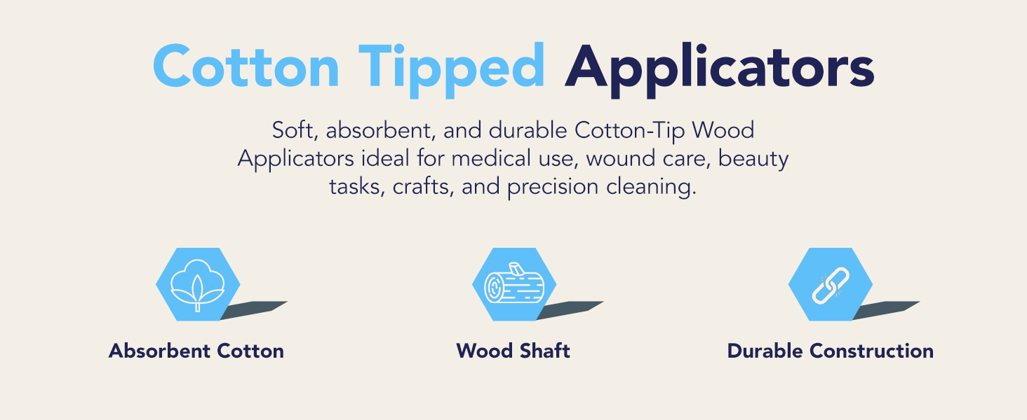 Cotton Tipped Applicators Non Sterile Cotton Swabs with Wooden Sticks Medical Cotton Tip