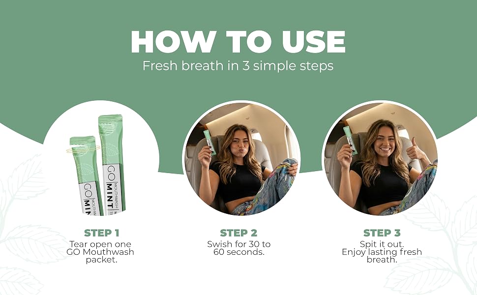 How to use the single use GO mouthwash packet