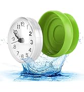 Bathroom Clock, Suction Cup Wall Clock Waterproof Bath Shower Clock for Kitchen Bathroom (Green)