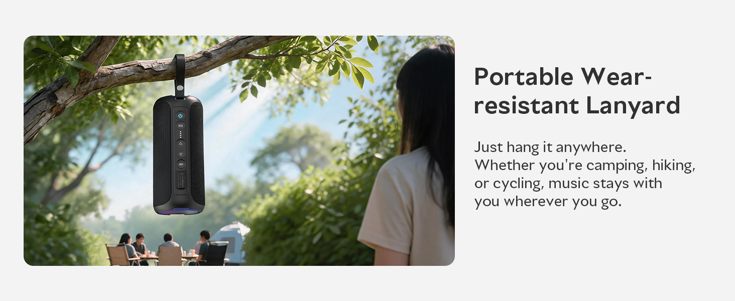 Portable bluetooth speaker, suitable for camping, parties, pools, cycling,bathrooms, etc.
