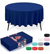 misaya 4 Packs Disposable Plastic Table Cloth, 84" Round Waterproof Tablecloth, Leakproof & Sturd...