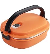 BRRNOO Stainless Steel Insulated Lunch Box - Thermal Container for Hot Food - Orange