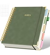 SKYDUE Hardcover Spiral Notebook, 300 Pages 8" x 10" College Ruled Notebook for Work with Divider...