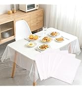 50-Pack Clear Tablecloths for Rectangle Tables, 55.12 x 78.74 Inches, Stain-Resistant Polyester F...