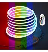 Samsion 5M RGB LED Neon Rope Lights 16.4FT Outdoor Waterproof Neon LED Strip Light AC 110V~130V M...