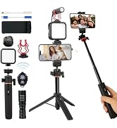 Kalofaye Vlogging Kit for iPhone, Android, Compatible YouTube Starter Kit for with Rechargeable L...