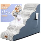 Dog Stairs for Small Dogs, Wide Pet Step with Removable Cover, No Assembly High Density Foam Cat ...