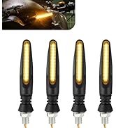Hugwits 4 PCS Motorcycle Turn Signal Lights, 12V Flowing Sequential LED Indicator Lights, High Br...