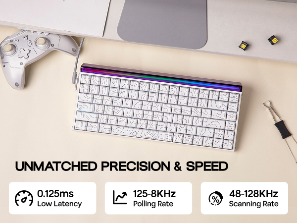 Hall Effect Keyboard with Neon RGB Light Box