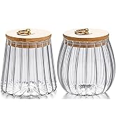 FANTESTICRYAN Small Glass Coffee Nuts Canister Airtight Storage Jar Petal Decorative Container wi...