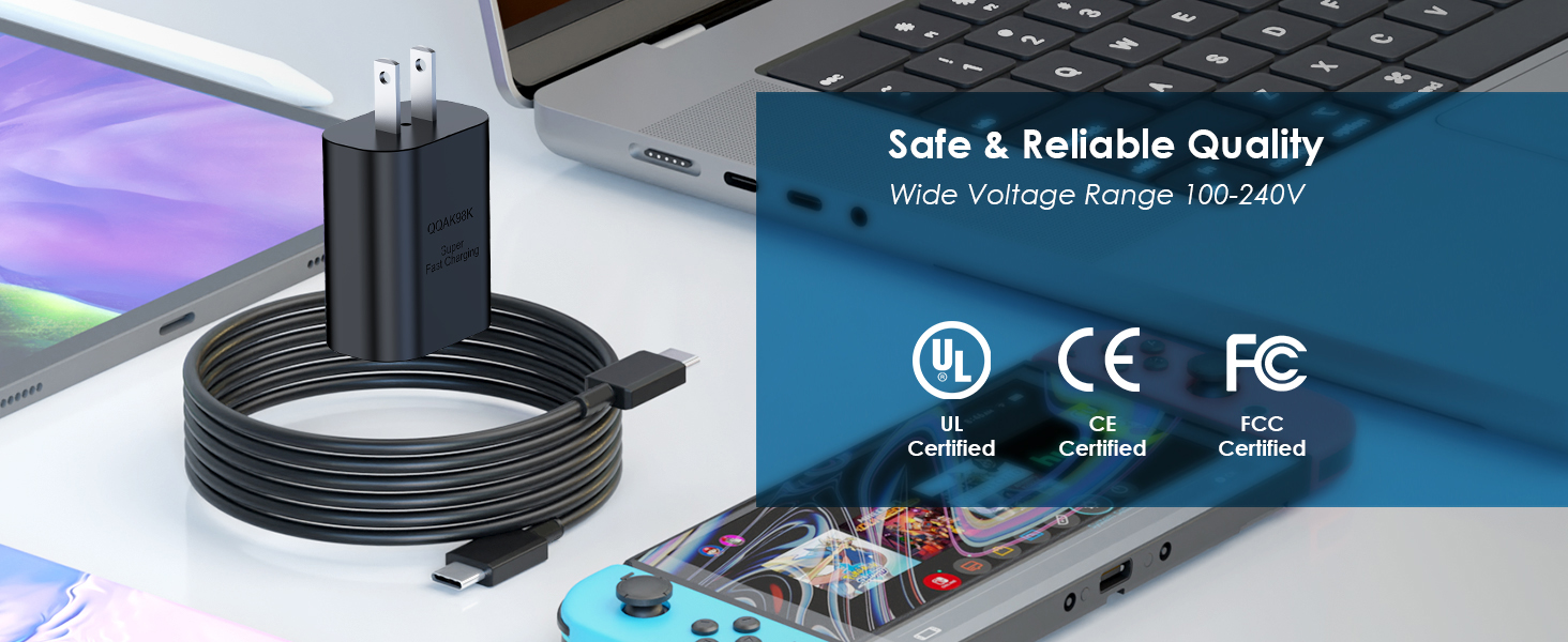 usb c charger block & cable for samsung