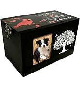 PRESSINART Bird Ashes Urn Wooden Pet Urn Box Tree of Life Pattern Rectangle Storage Containers Ke...
