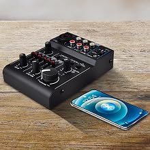 3 Channel Bluetooth Audio Mixer - DJ Sound Controller Interface with USB Soundcard for
