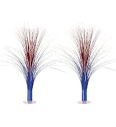 Beistle 2 Piece Plastic Metallic Spray Centerpieces for Patriotic Decorations, 4th of July Tablew...