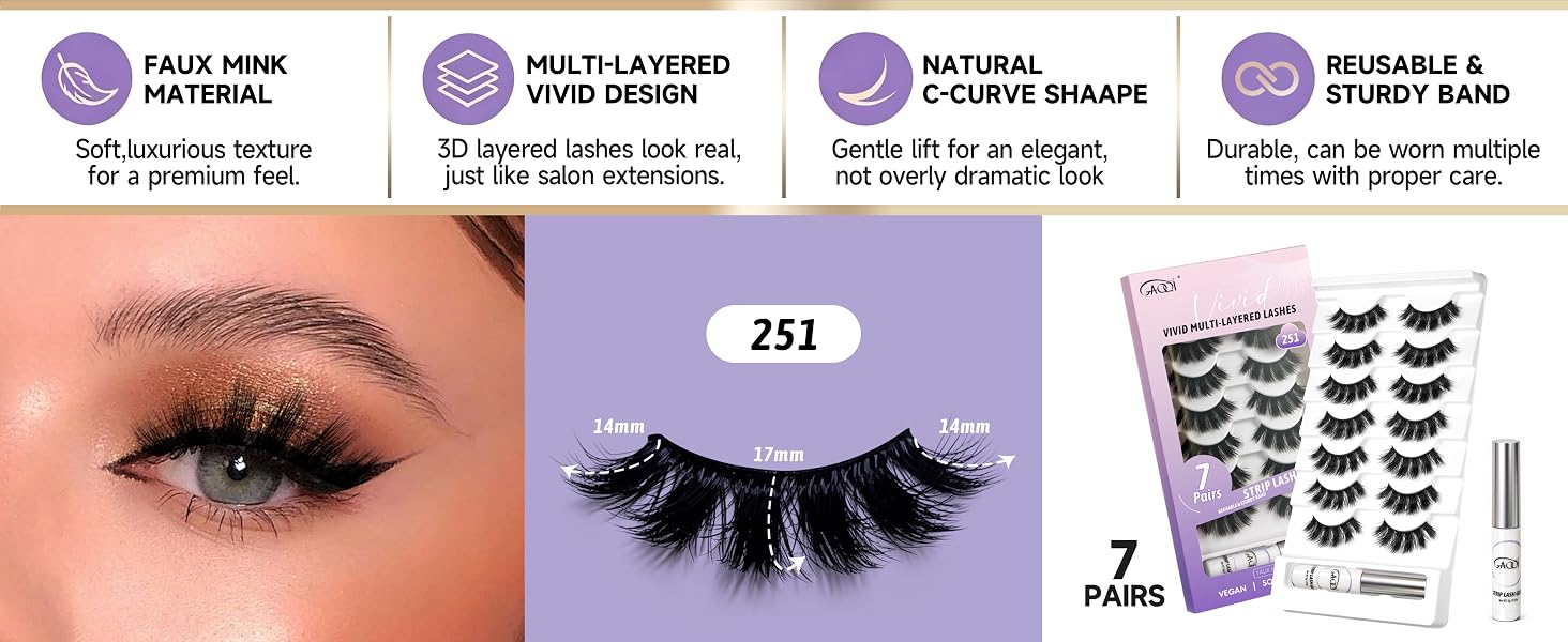 Fluffy eyelash strips mink lashes