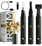 RUIM 3-in-1 Nose Hair Trimmer for Men, Electric Ear & Eyebrow Groomer with LED Display, USB-C Rec...
