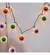 GOOTHY Halloween Eyeball String Lights 8.5Ft Halloween Decorative String Lights with 10 Incandesc...