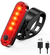 Bike Tail Light USB-C Rechargeable, 4 Modes Bicycle Rear Light with Charging Cable, Bright Safety...
