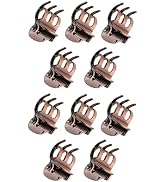 10Pcs Mini Metal Hair Claw Clips for Women, Mini Metal Hair Claw Clips, Bronze Clamp Side Bangs C...