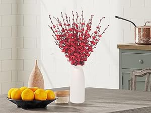 artificial red flowers for dining room table house decor