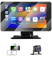 Apple Carplay,Portable Wireless Apple Car Play and Android Auto, 7'' Touch Screen Car Stereo,Car ...