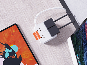 widely spaced two prong surge protector