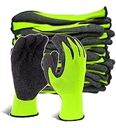 Evridwear Crinkle Latex Rubber Hand Coated Safety Work Gloves for Men Women General Multi Use Con...