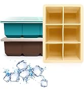 Excnorm Ice Cube Trays 3 Pack - Large Size Silicone Ice Cube Molds with Removable Lids Reusable a...