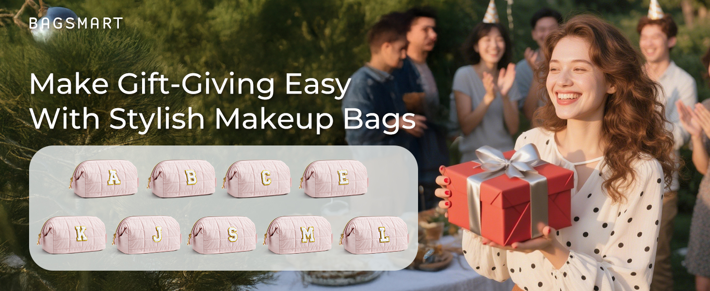Makeup Bag Travel ToiletryBag, Puffy Padded Make Up Bags for Women Makeup Organizer Case