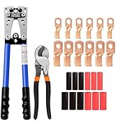 Sanuke Battery Cable Crimping Tool Kit with Cable Cutter, Wire Copper Lug Crimper for AWG 8-1/0, ...
