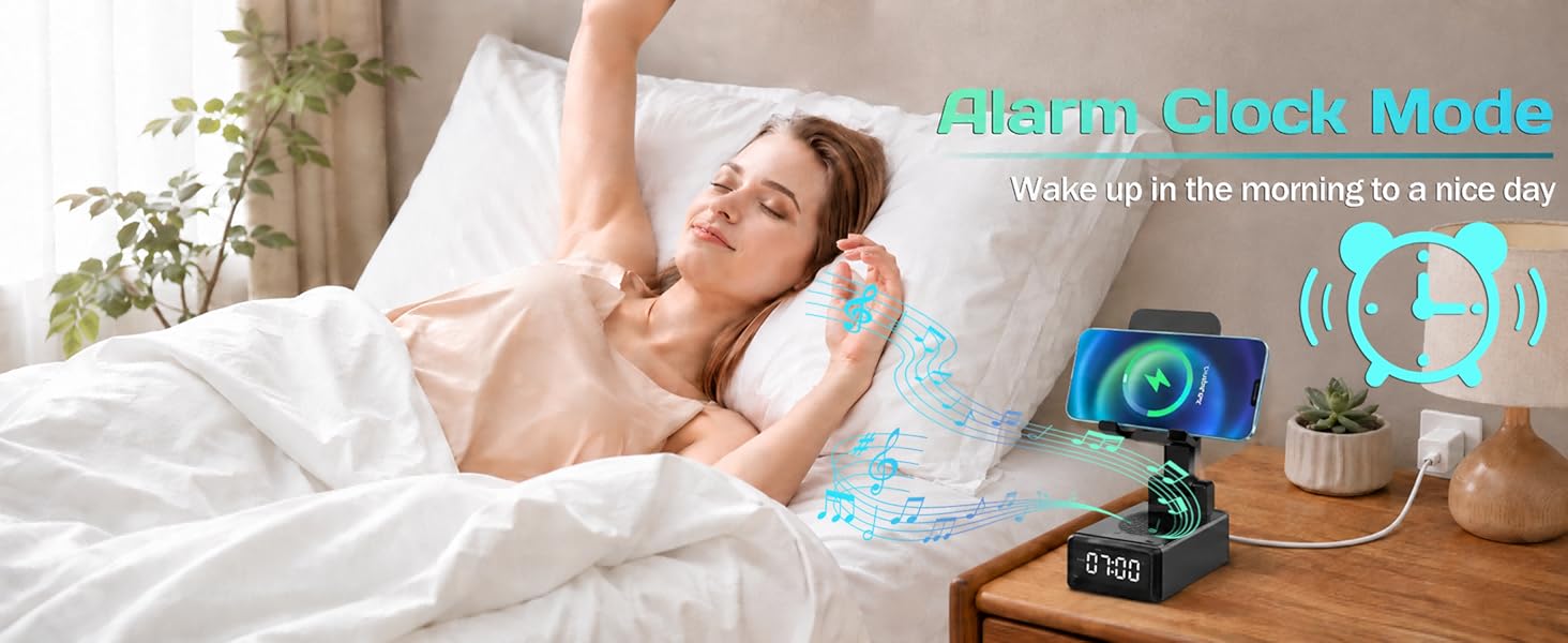phone stand with alarm clock