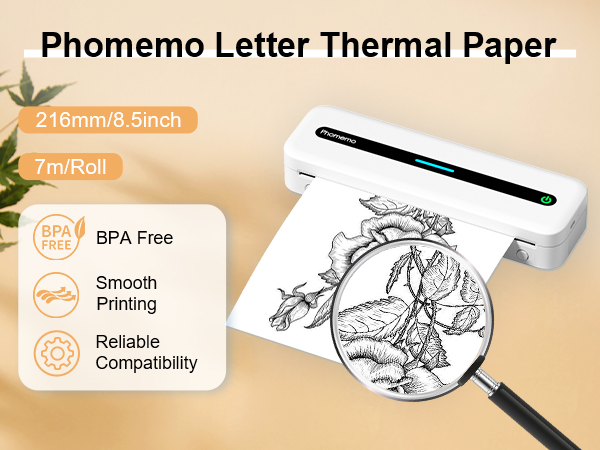 8.5'' x 11'' thermal paper