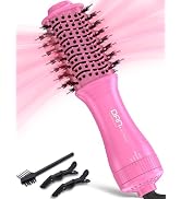 Mini Travel Ceramic Blow Dryer Brush for Short to Medium Hair, 2 Inch Oval Styling Hot Air Brush ...