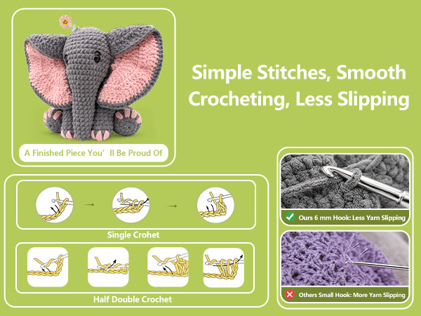 Simple Stitches, Smooth Crocheting, Less Slipping