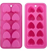 1Pc Pink Tray Heart Ice Cube Tray, BPA Free Shaped Ice Cube Trays for Drinks, Dishwasher Safe Sil...