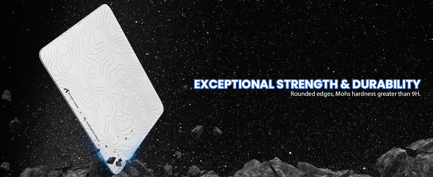 ATTACK SHARK CM05 Large Glass Gaming Mouse Pad - 450x400mm Nano-Textured Glass for Precision Speed