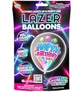 BEST PARTY EVER! Lazer Balloons 18” Happy Birthday Light Up Balloon, Giant Birthday Balloon Table...