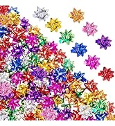 Pendant of Luck 110 Pcs Shiny Decorate Bows for Gift Wrapping, 1 in Mini Gift Wrap Bows for Chris...