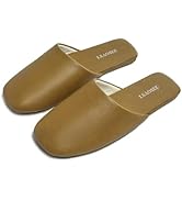 Hyfant Synthetic Leather Slippers Women PU Leather House Slippers for Women and Men Minimalist Mu...