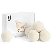 Wool Dryer Balls 6 Pack, Natural Fabric Softener, Dryer Balls Laundry Reusable, Reduces Clothing ...