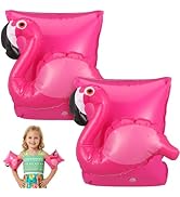 FAVOMOTO 2pcs Flamingo Pattern PVC Boys and Girls Arm Swimming Ring Pool Floats for Ages Random S...