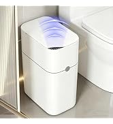 LumiHom Bathroom Trash Can with Lid, 3 Gallon Automatic Motion Sensor Trash Can, Auto Bag Adsorpt...
