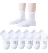 Kids Athletic Socks Half Cushioned Crew Socks Ankle Socks Kids Cotton Sock | Soft Cotton, Breatha...