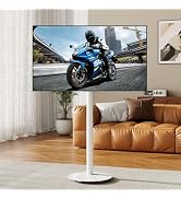 Hovadova Rolling TV Stand for 32-55 Inch TVs, Portrait to Landscape (White) | Height Adjustable M...