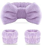 WSYUB Spa headband, Wristbands, Headband for Washing Face, 2pcs Wristlets for Sleeves Dry, Make u...