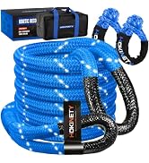 HOKINETY Kinetic Recovery Tow Rope - 1.26" x30FT 55000LBS Reflective Heavy Duty Snatch Strap Kit ...