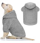 Fuzzy Dog Hoodie Dog Sweaters for Large Dogs Soft Double-Sided Plush Fleece Sweater Clothes Coats...