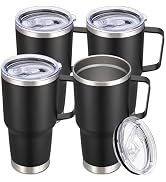 Cool Yoleb 30 oz Tumbler with Handle and Lid, Stainless Steel Tumblers Bulk Double Wall Vacuum In...