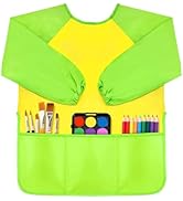 DaiUni Art Smock for Kids, Toddler Paint Smock Painting Apron, Children Apron With Long Sleeve an...